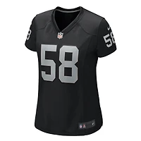 Maillot de match Nike Jackson Powers-Johnson noir pour femme des Las Vegas Raiders