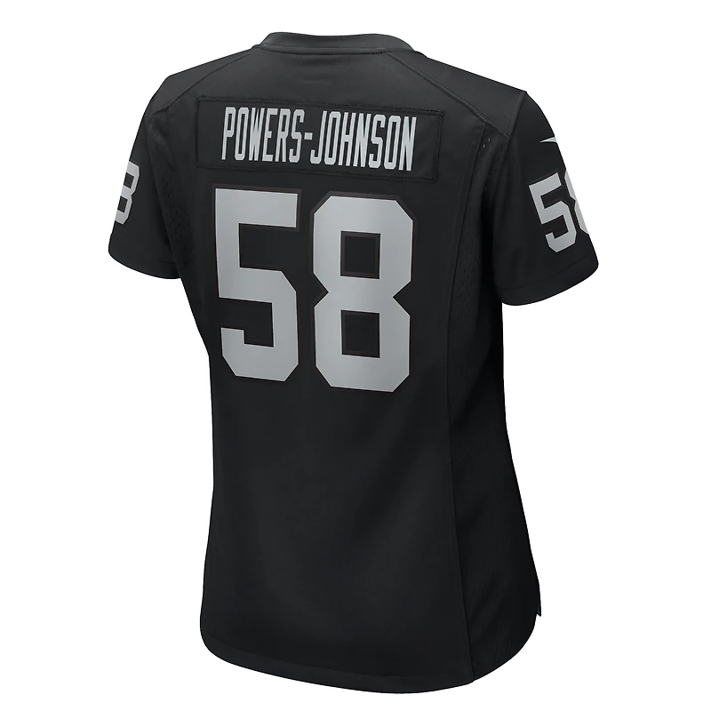 Maillot de match Nike Jackson Powers-Johnson noir pour femme des Las Vegas Raiders