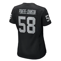 Maillot de match Nike Jackson Powers-Johnson noir pour femme des Las Vegas Raiders