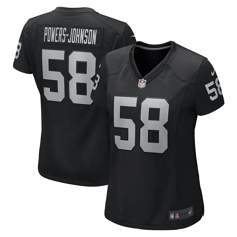 Maillot de match Nike Jackson Powers-Johnson noir pour femme des Las Vegas Raiders