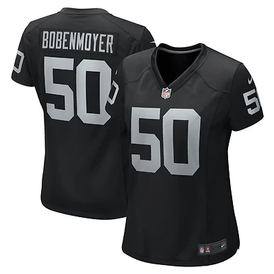Maillot de joueur jeu Nike Jacob Bobenmoyer pour femmes, noir, Las Vegas Raiders
