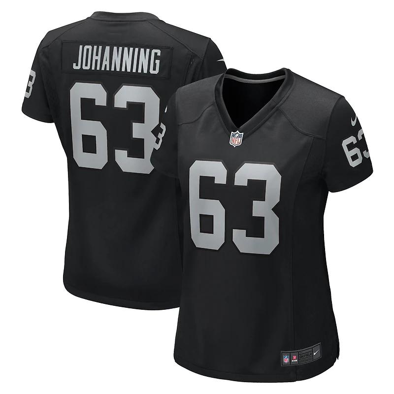 Maillot de match Nike Jake Johanning noir pour femme des Las Vegas Raiders
