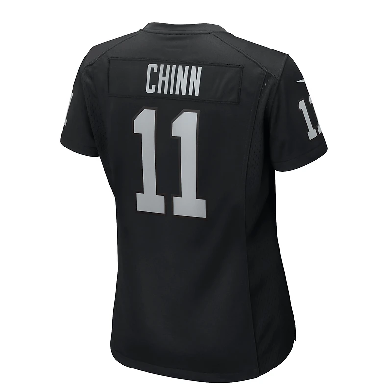 Maillot Nike Jeremy Chinn noir pour femme des Las Vegas Raiders