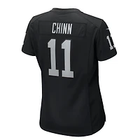 Maillot Nike Jeremy Chinn noir pour femme des Las Vegas Raiders