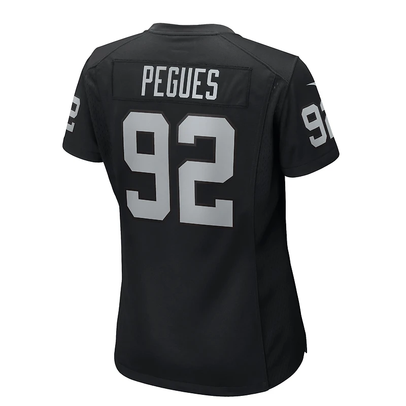 Maillot Nike JJ Pegues noir pour femme des Las Vegas Raiders