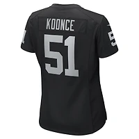 Maillot de match Nike Malcolm Koonce pour femmes, noir, Las Vegas Raiders