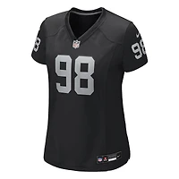 Maillot de match Nike Maxx Crosby pour femmes, blanc, Las Vegas Raiders