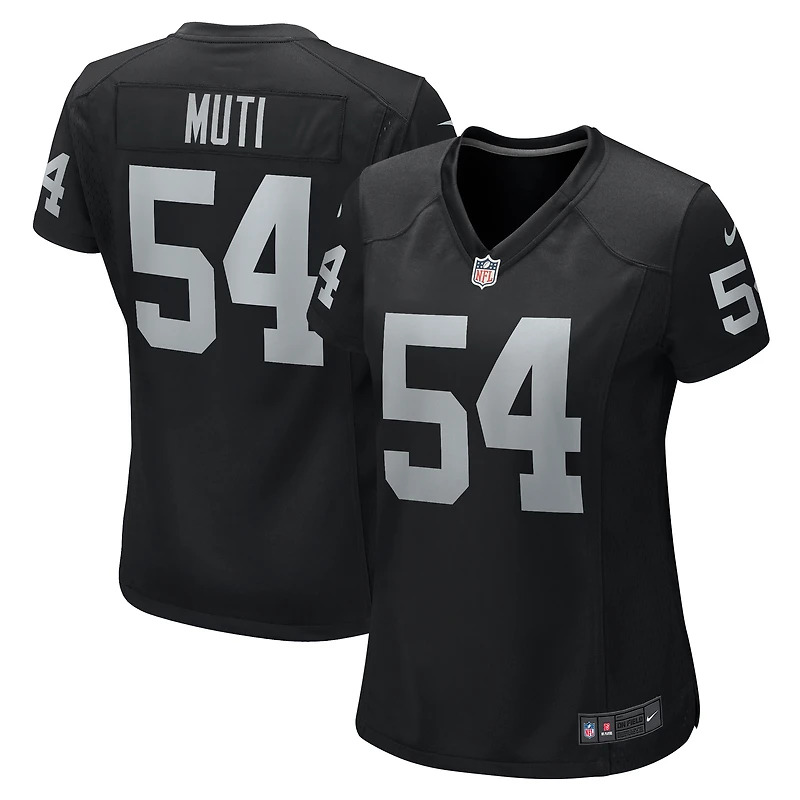 Maillot de match l'équipe Nike Netane Muti pour femmes, noir, Las Vegas Raiders
