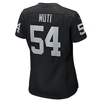 Maillot de match l'équipe Nike Netane Muti pour femmes, noir, Las Vegas Raiders