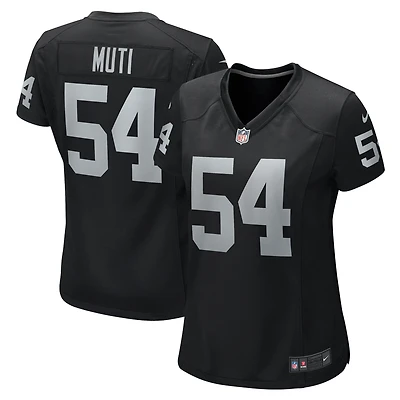 Maillot de match l'équipe Nike Netane Muti pour femmes, noir, Las Vegas Raiders