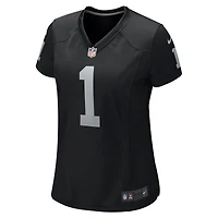 Maillot de match Nike numéro 1 Bride pour femme, noir, Las Vegas Raiders