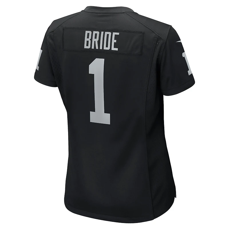 Maillot de match Nike numéro 1 Bride pour femme, noir, Las Vegas Raiders