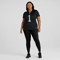 Maillot de match Nike numéro 1 Bride pour femme, noir, Las Vegas Raiders