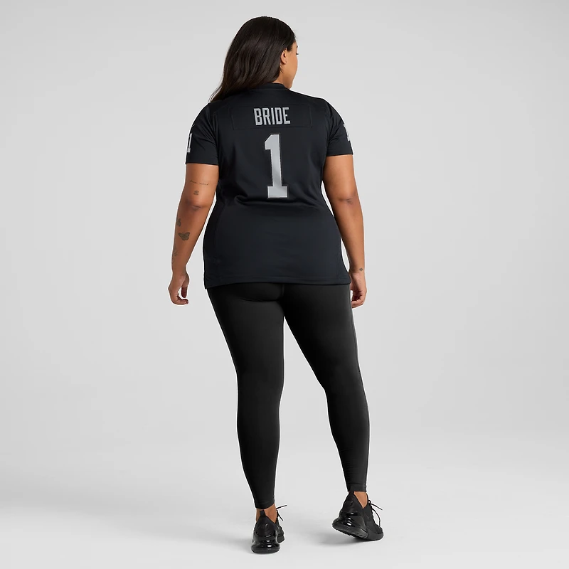 Maillot de match Nike numéro 1 Bride pour femme, noir, Las Vegas Raiders