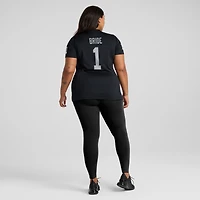 Maillot de match Nike numéro 1 Bride pour femme, noir, Las Vegas Raiders