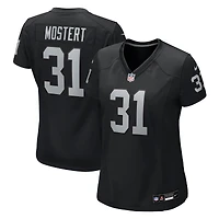 Maillot Nike Raheem Mostert noir pour femme des Las Vegas Raiders