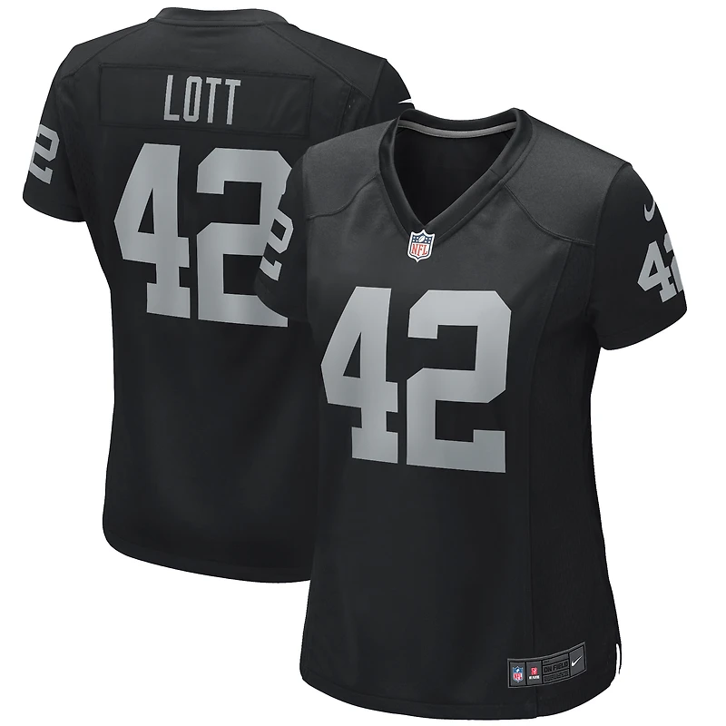 Maillot de joueur retraité Nike Ronnie Lott pour femme, noir, Las Vegas Raiders Game