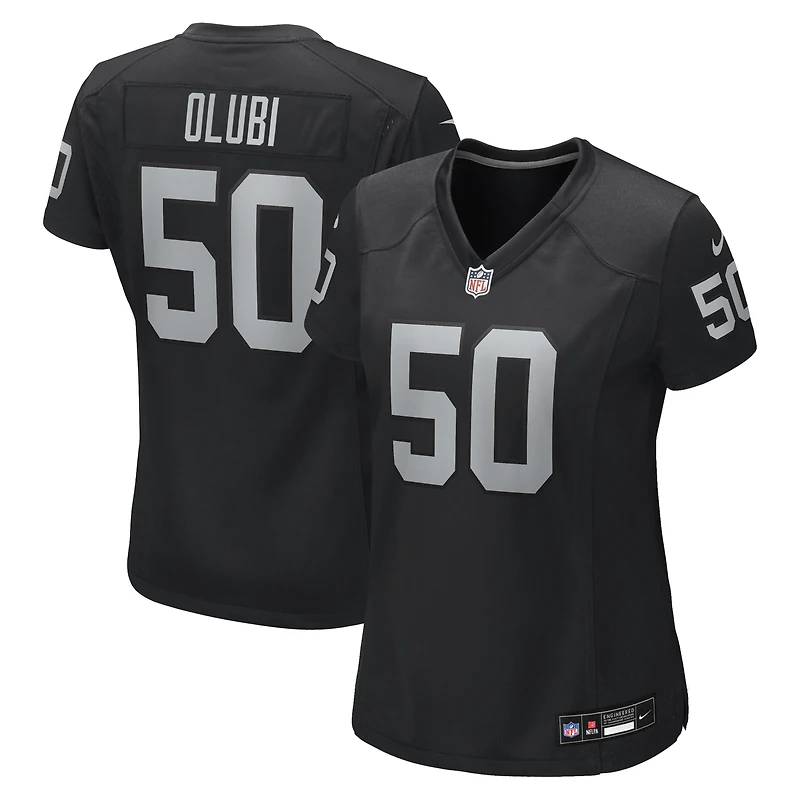 Women's Nike Segun Olubi  Black Las Vegas Raiders Team Game Jersey
