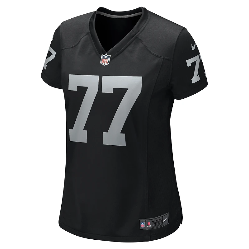 Maillot de jeu d'équipe Nike Thayer Munford Jr. noir pour femme des Las Vegas Raiders