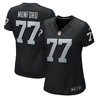 Maillot de jeu d'équipe Nike Thayer Munford Jr. noir pour femme des Las Vegas Raiders