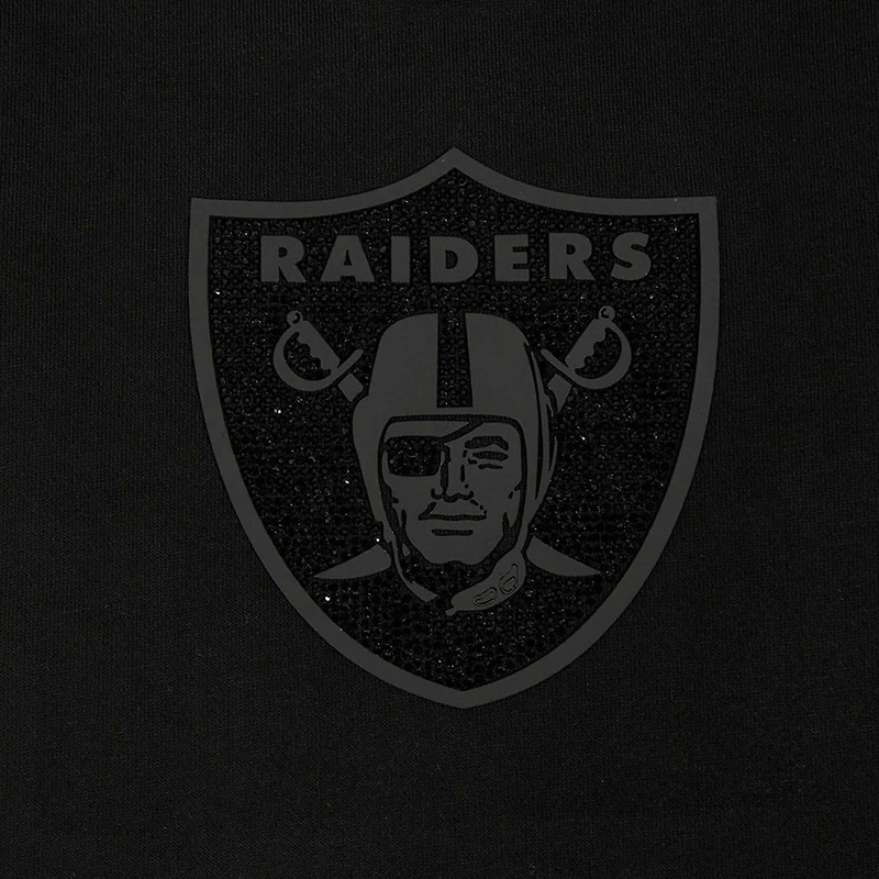 Women's Pro Standard Black Las Vegas Raiders Jeweled Cropped Pullover Hoodie