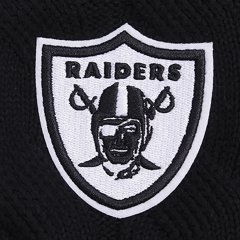 Women's Pro Standard  Black Las Vegas Raiders Prep V-Neck Pullover Sweater