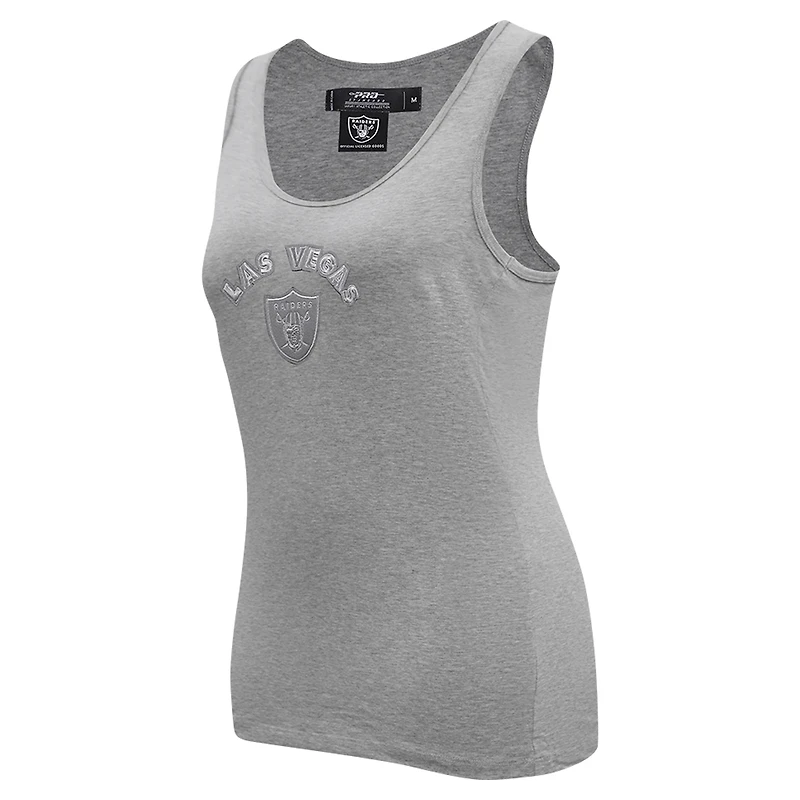 Women's Pro Standard Gray Las Vegas Raiders Triple Tonal Racerback Tank Top