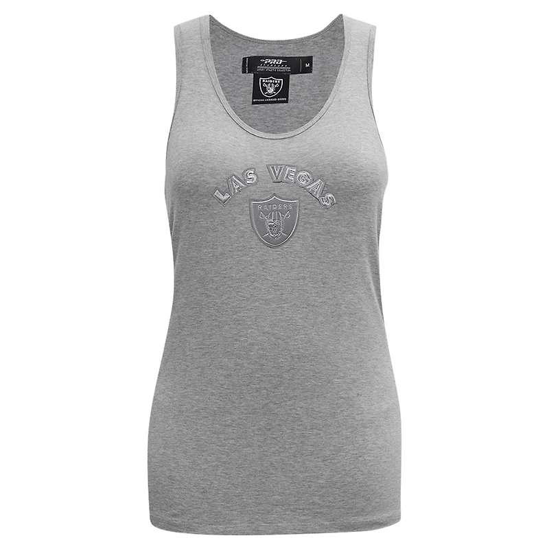 Women's Pro Standard Gray Las Vegas Raiders Triple Tonal Racerback Tank Top