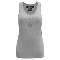 Women's Pro Standard Gray Las Vegas Raiders Triple Tonal Racerback Tank Top