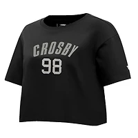 T-shirt court et boxy noir Pro Standard Maxx Crosby pour femme avec nom numéro de joueur des Las Vegas Raiders