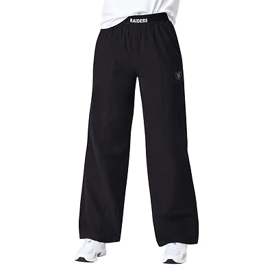 Pantalon de sport à jambes larges Starter noir pour femme, modèle Las Vegas Raiders