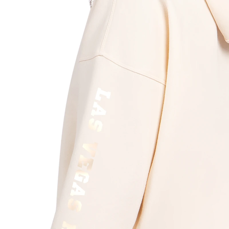 Women's Starter  Cream Las Vegas Raiders Pastels Relaxed Travel Hoodie
