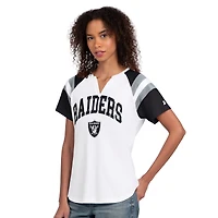 Women's Starter  White Las Vegas Raiders Game On Notch Neck T-Shirt