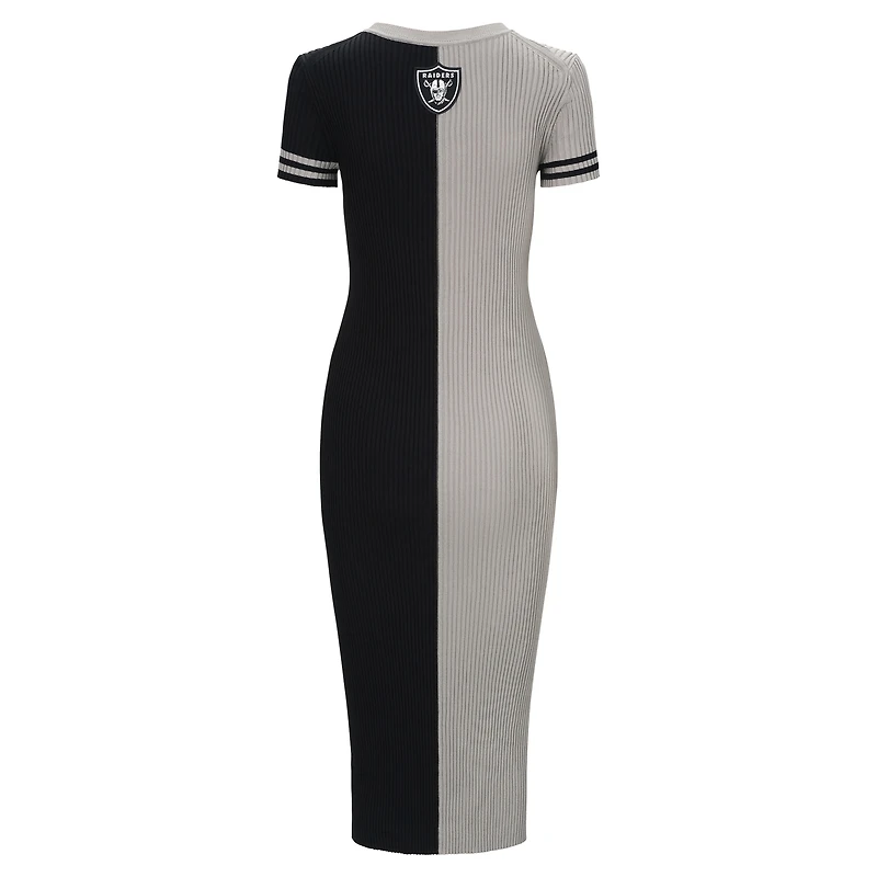 Robe Colleen argentée/noire STAUD pour femme des Las Vegas Raiders