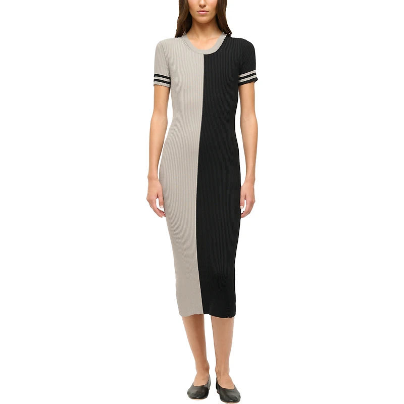Women's STAUD  Silver/Black Las Vegas Raiders Colleen Dress