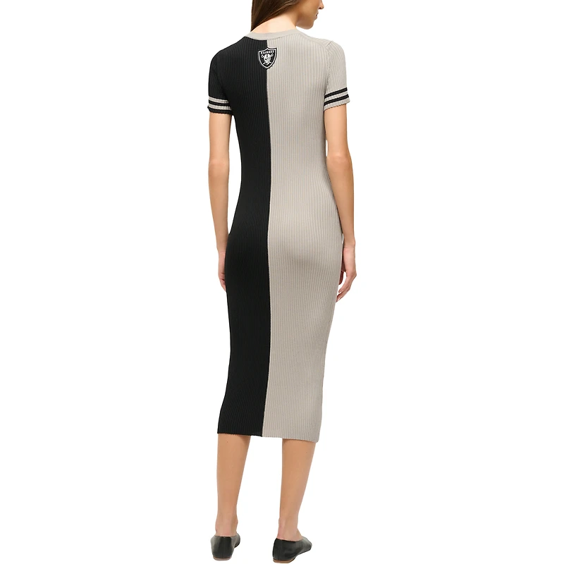 Robe Colleen argentée/noire STAUD pour femme des Las Vegas Raiders