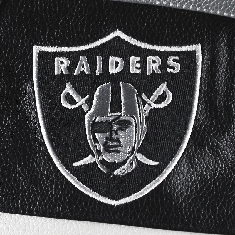 Women's The Wild Collective  Black Las Vegas Raiders Faux Leather Full-Zip Racing Jacket