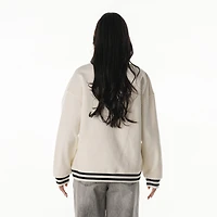 Women's The Wild Collective Cream Las Vegas Raiders Oversized Vintage French Terry Sweatshirt