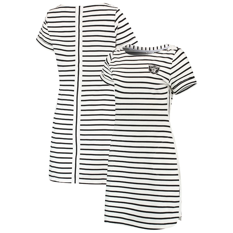 Robe rayée Tommy Bahama Jovanna blanche à rayures, modèle Tri-Blend, pour femme, aux couleurs des Raiders de Las Vegas.