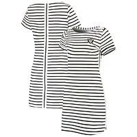 Robe rayée Tommy Bahama Jovanna blanche à rayures, modèle Tri-Blend, pour femme, aux couleurs des Raiders de Las Vegas.