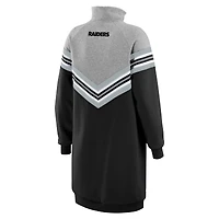 Women's WEAR by Erin Andrews  Black/Heather Gray Las Vegas Raiders Chevron Stripe Dress