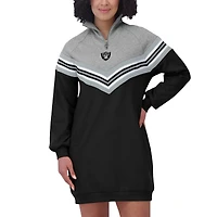 Robe à rayures en chevrons noire/gris chiné des Las Vegas Raiders pour femme WEAR by Erin Andrews