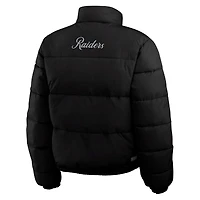 Doudoune courte réversible entièrement zippée noire/blanche Las Vegas Raiders WEAR by Erin Andrews pour femme