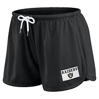 Ensemble de détente pour femme WEAR by Erin Andrews, t-shirt à manches longues et short en jersey rugby épais noir des Las Vegas Raiders