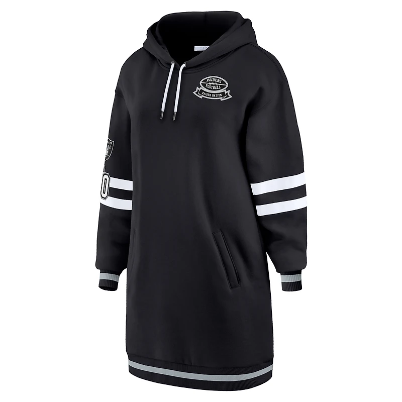 Robe à capuche noire pour femme WEAR by Erin Andrews, motif Las Vegas Raiders