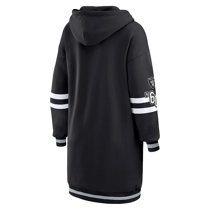 Robe à capuche noire pour femme WEAR by Erin Andrews, motif Las Vegas Raiders