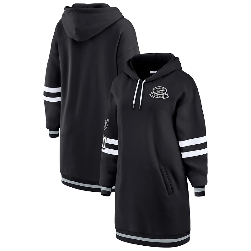 Robe à capuche noire pour femme WEAR by Erin Andrews, motif Las Vegas Raiders