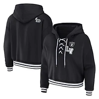 Sweat à capuche lacets grande taille noir Las Vegas Raiders pour femme WEAR by Erin Andrews
