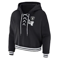 Sweat à capuche lacets grande taille noir Las Vegas Raiders pour femme WEAR by Erin Andrews