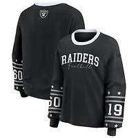 T-shirt de sport à manches longues noir WEAR by Erin Andrews pour femme, motif Las Vegas Raiders